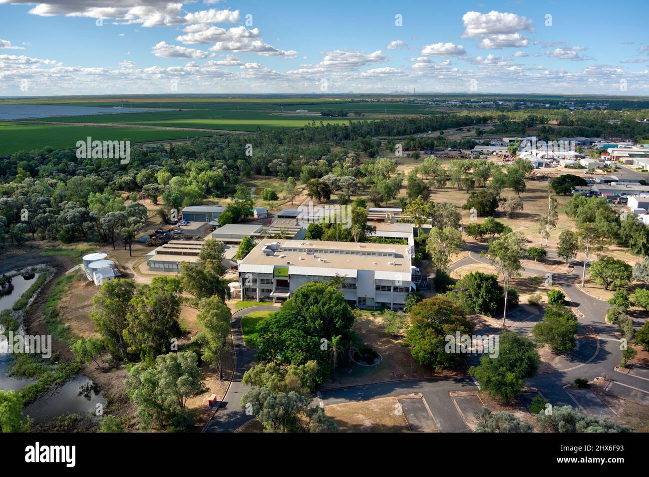 Aérea de CQUniversity Campus Emerald Central Queensland Australia Foto de stock