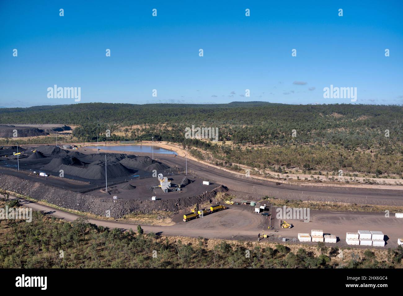 Aérea de minería de carbón cerca de Moranbah Central Queensland australia Foto de stock