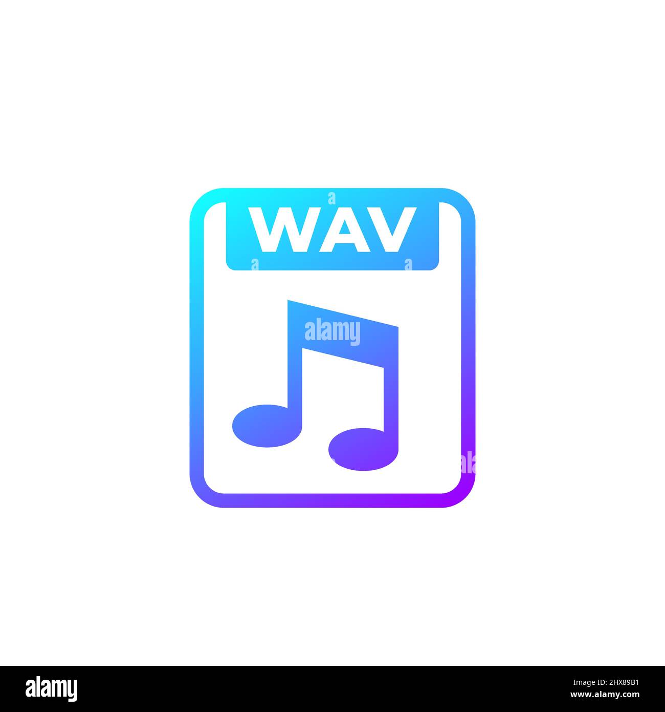 archivo wav, icono de formato de audio sin pérdida Imagen Vector de stock -  Alamy