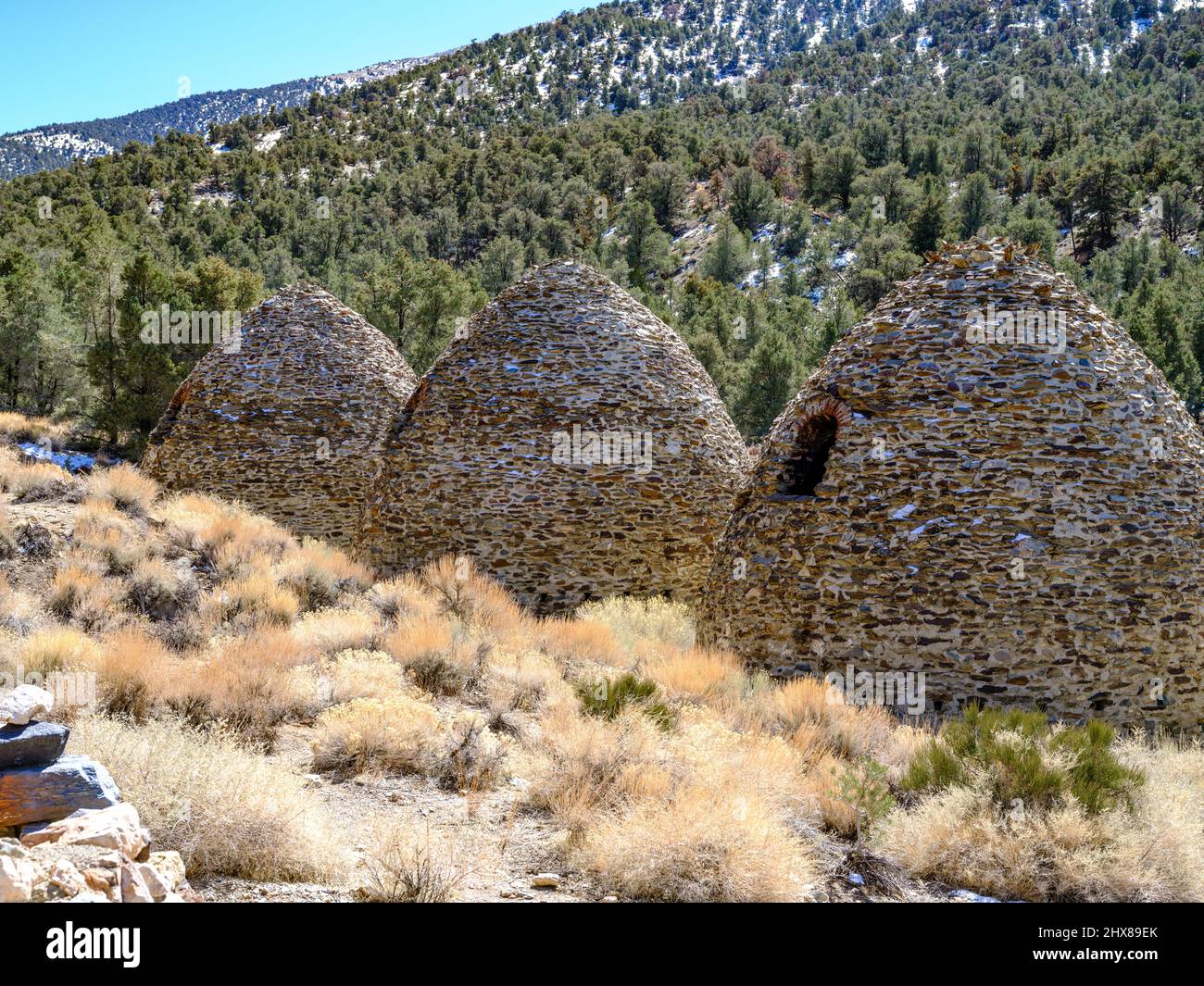 Wildrose hornos de carbón vegetal en la cordillera Panamint en el