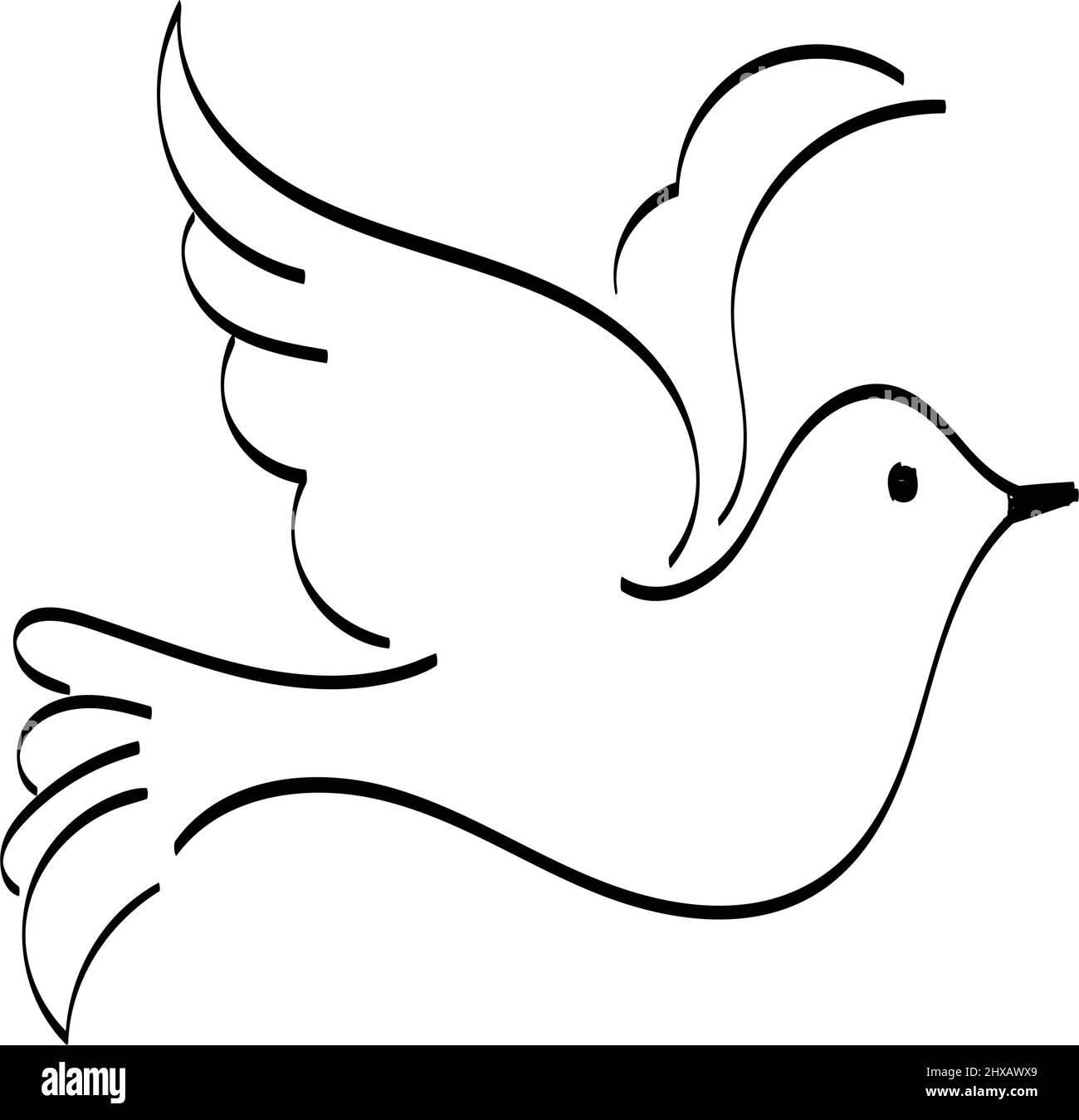 Diseño de Arte de Línea de Espíritu Santo para imprimir o usar como póster,  tarjeta, folleto, tatuaje o camiseta Imagen Vector de stock - Alamy