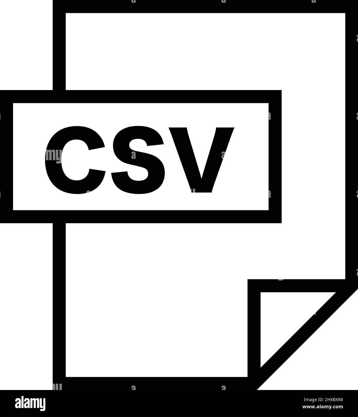 Datos de formato de archivo CSV. Variables separadas por comas. Vector  editable Imagen Vector de stock - Alamy