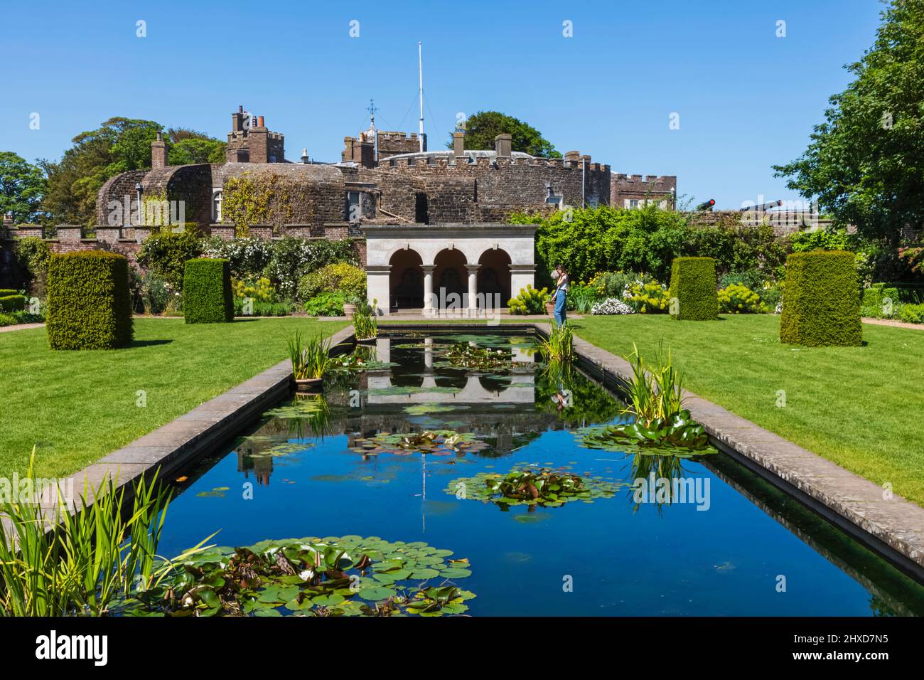 Inglaterra, Kent, Walmer, el Castillo de Walmer, el Jardín de la Madre Reina Foto de stock