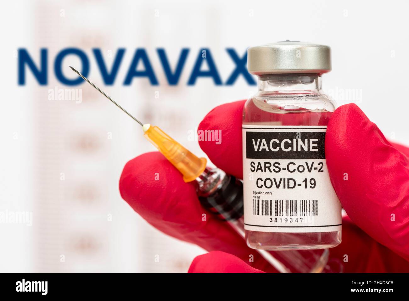 NOVAVAX mRNA Vacuna contra Corona Covid-19 Foto de stock