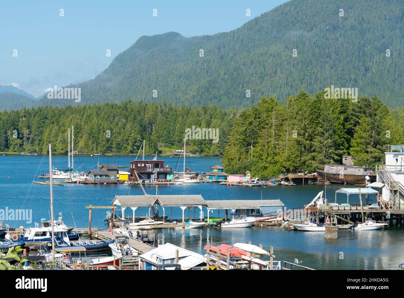 Fisherman's Warf, Tofino, Vancouver Island, British Columbia, Canadá Foto de stock
