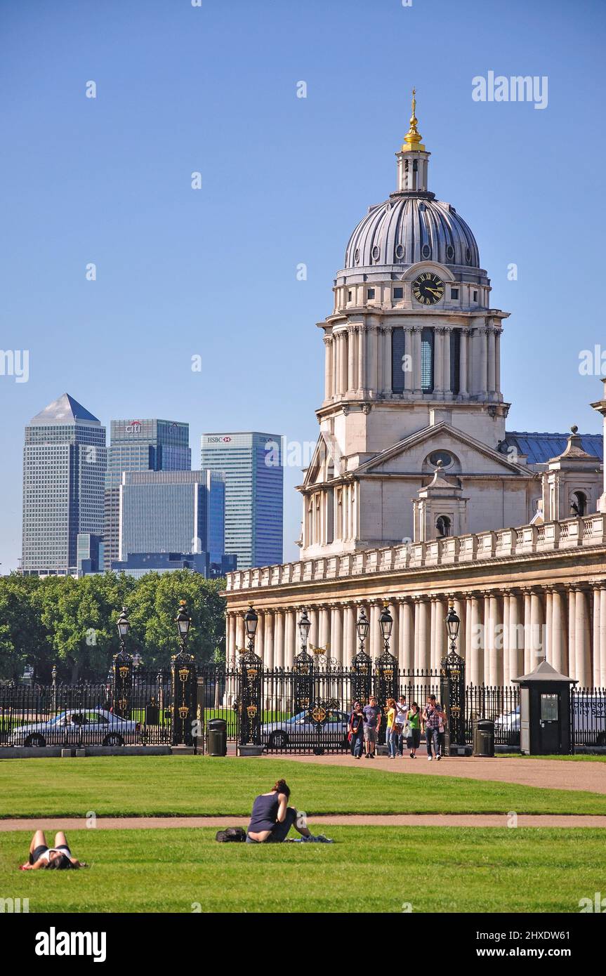 El Old Royal Naval College de Greenwich, London Borough of Greenwich, Greater London, England, Reino Unido Foto de stock