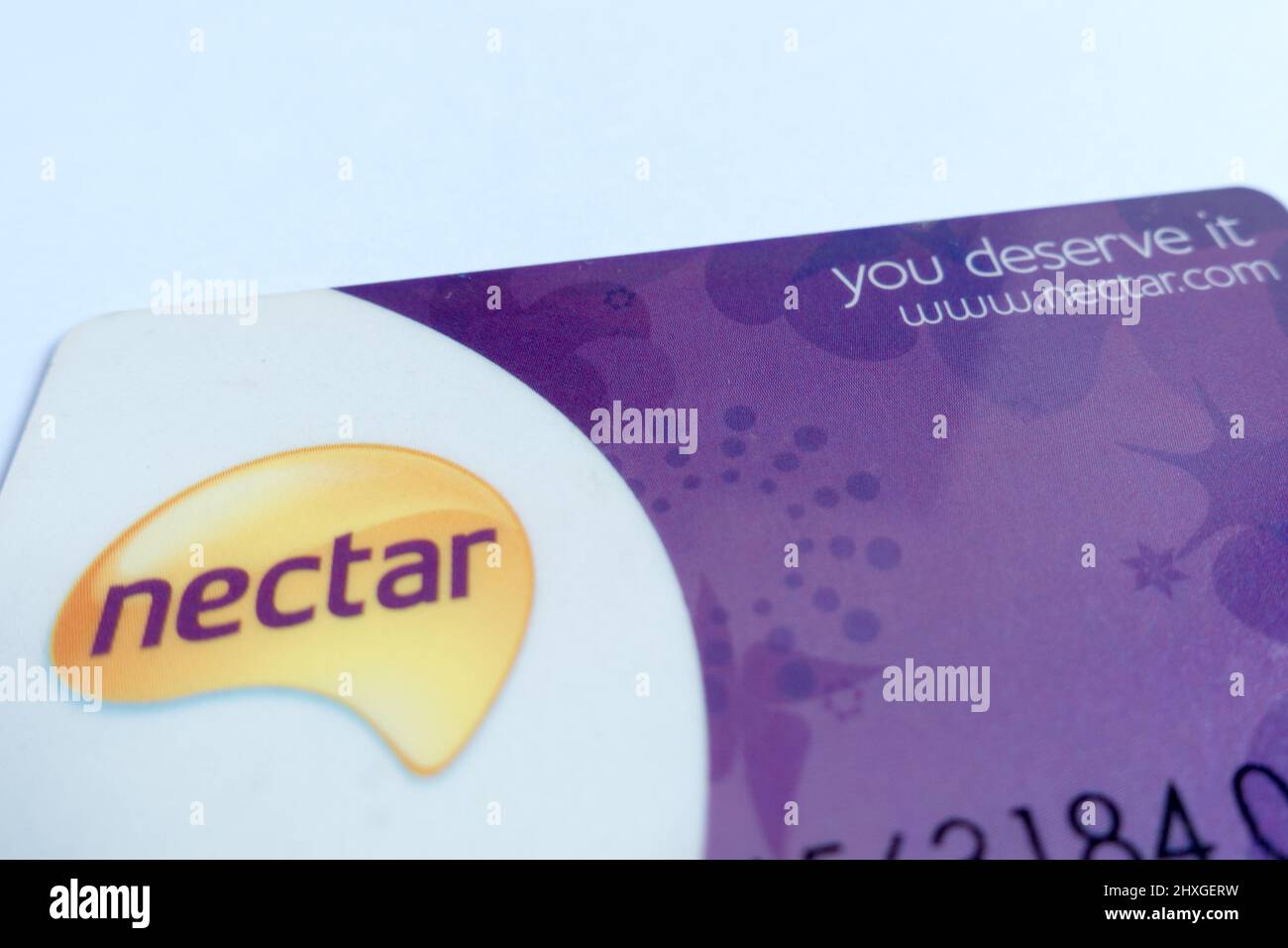 Tarjeta Nectar. Programa de tarjetas de fidelización de minoristas del Reino Unido Foto de stock