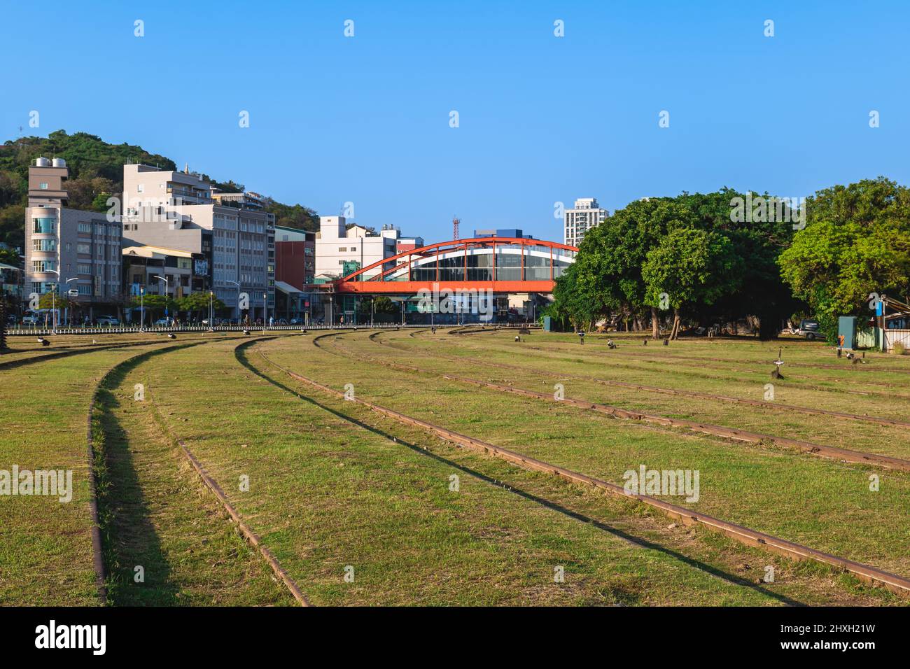 Parque cultural del ferrocarril de Hamasen, originalmente la estación portuaria de Kaohsiung, en kaohsiung, taiwán Foto de stock