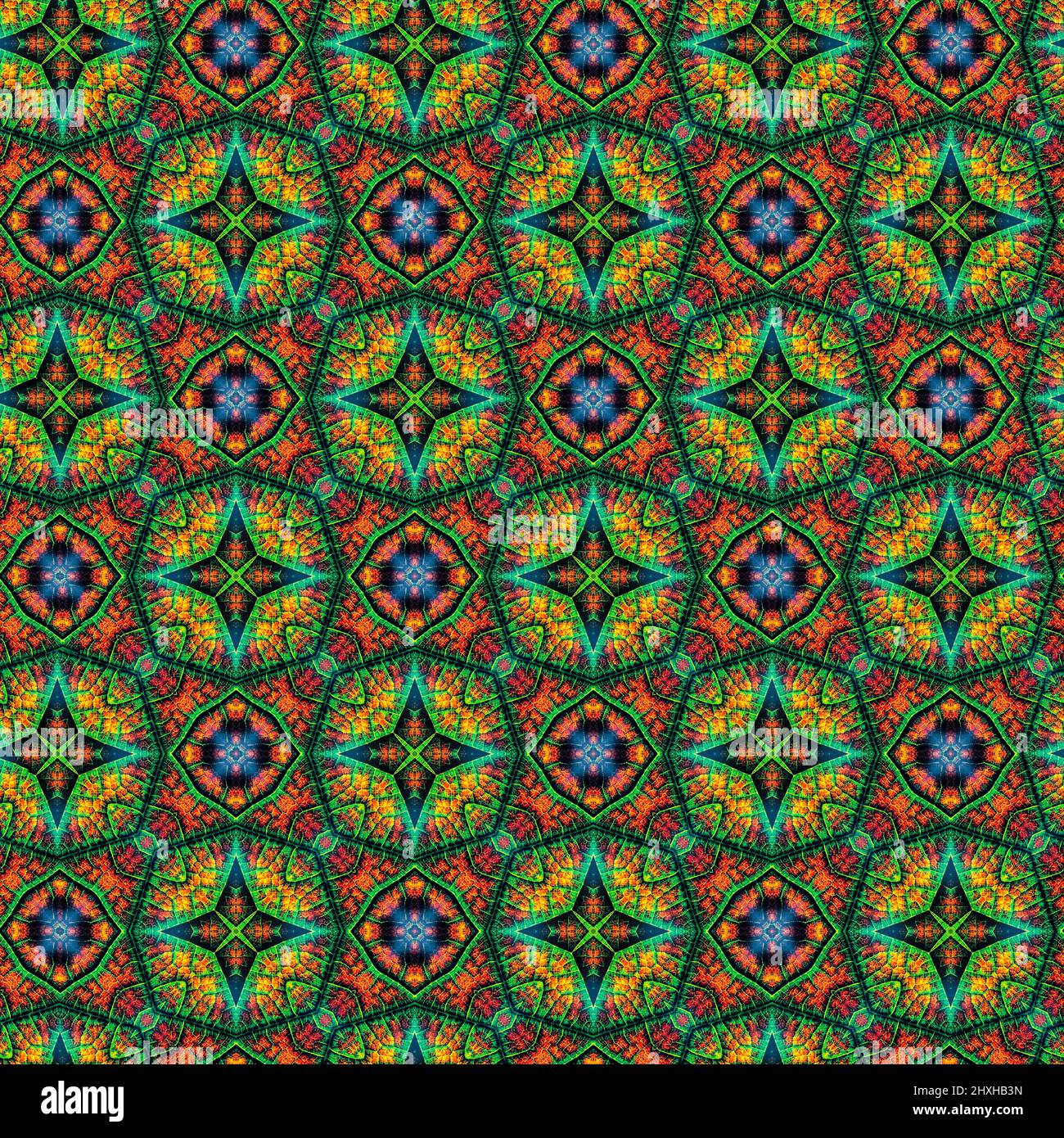 Formas interesantes crear un hermoso diseño simétrico, patrón que puede ser perfectamente en mosaico Foto de stock