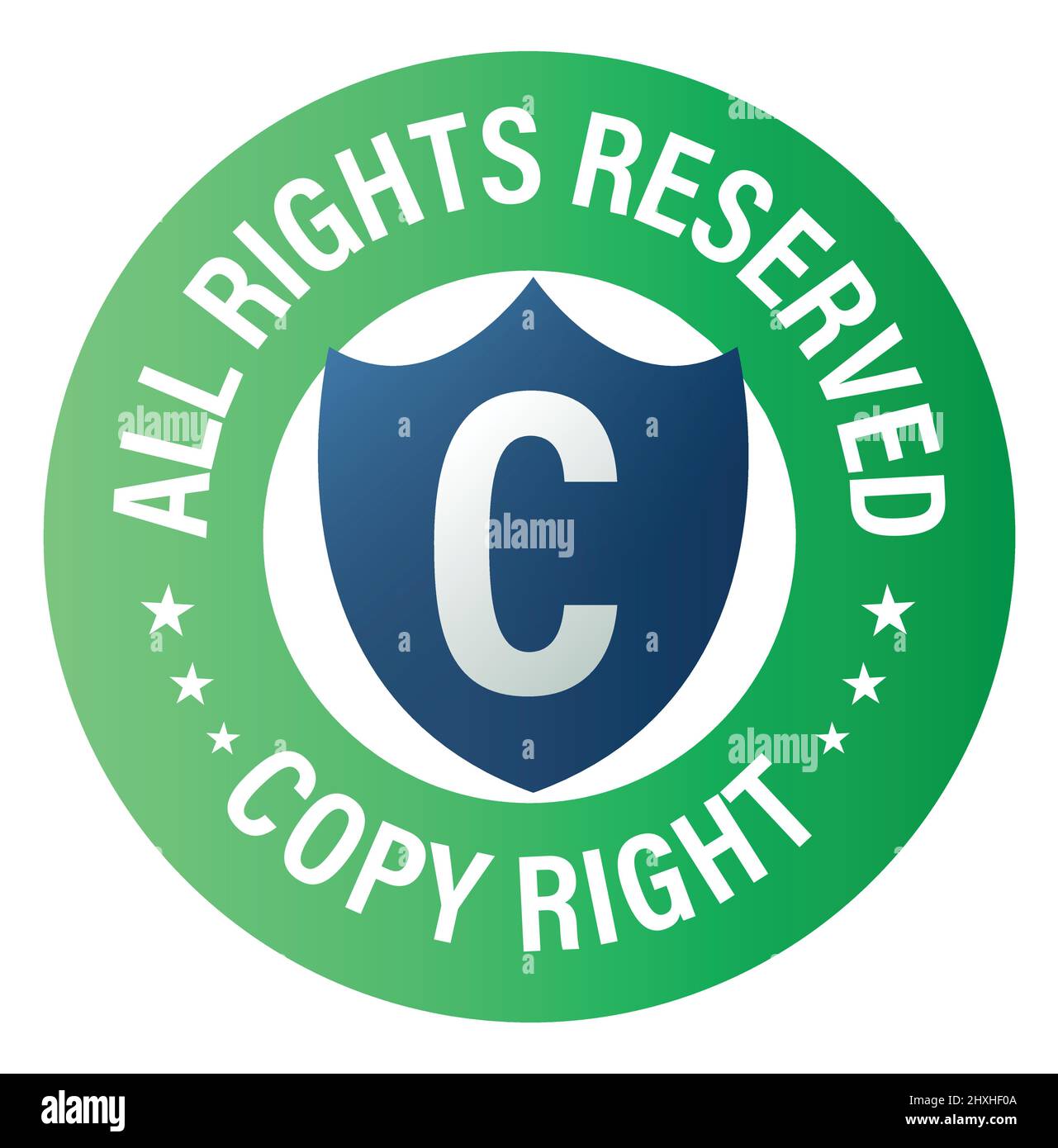copyright, todos los derechos reservados vector icono. sello legal Ilustración del Vector