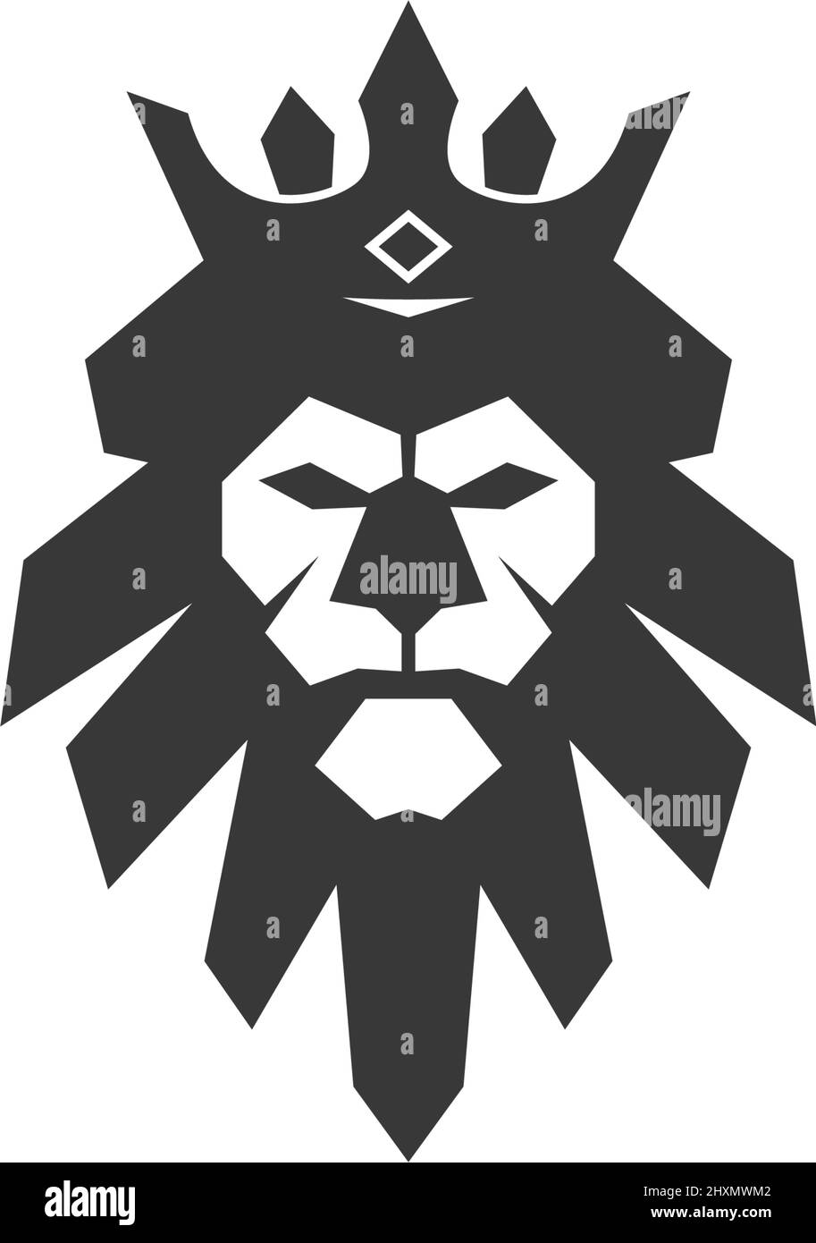 Ilustración de la plantilla vectorial del diseño del logotipo del icono de cabeza de león Ilustración del Vector