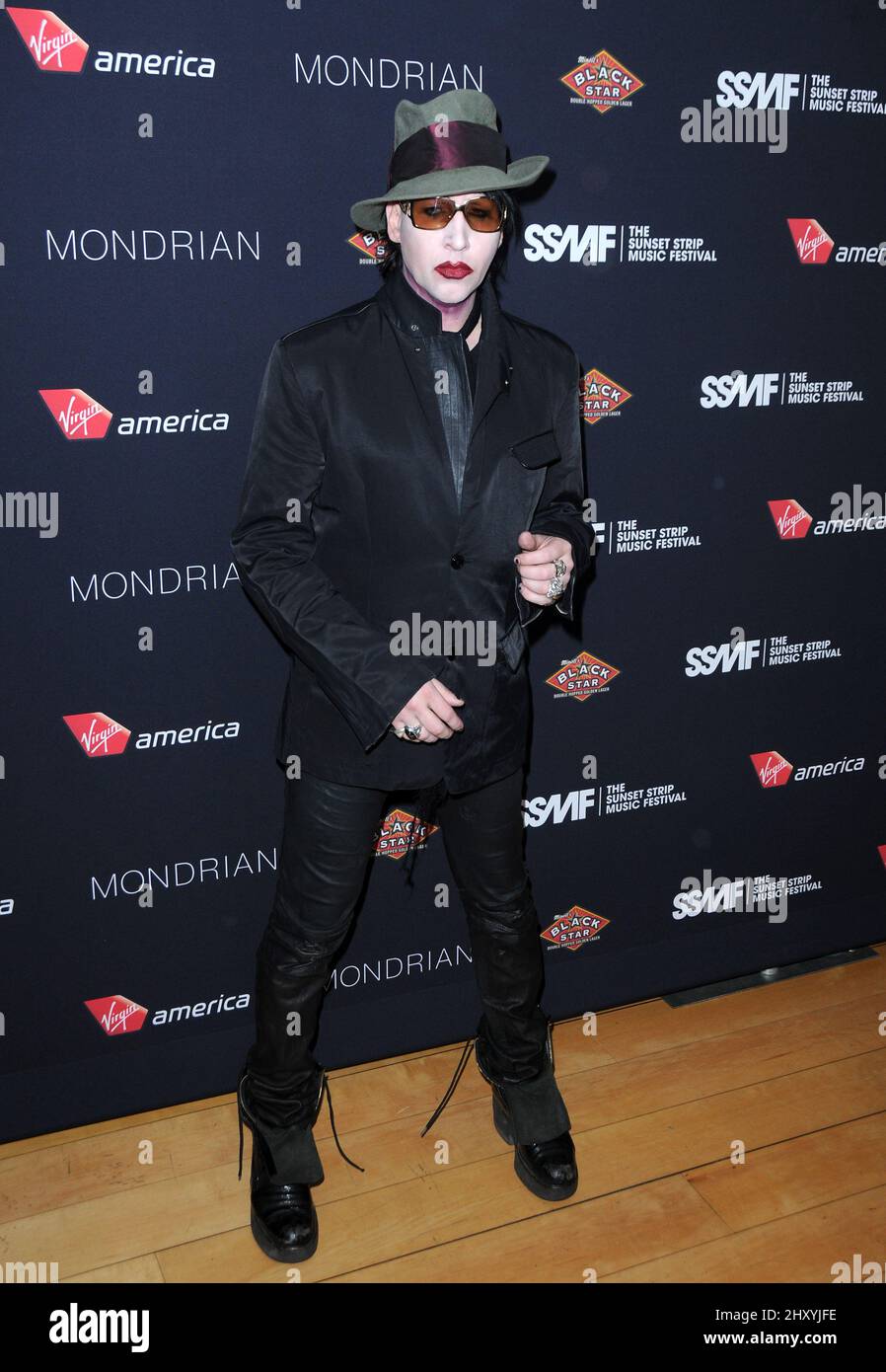 Marilyn Manson asiste a la Fiesta VIP del Festival de Música Sunset Strip, California. Foto de stock