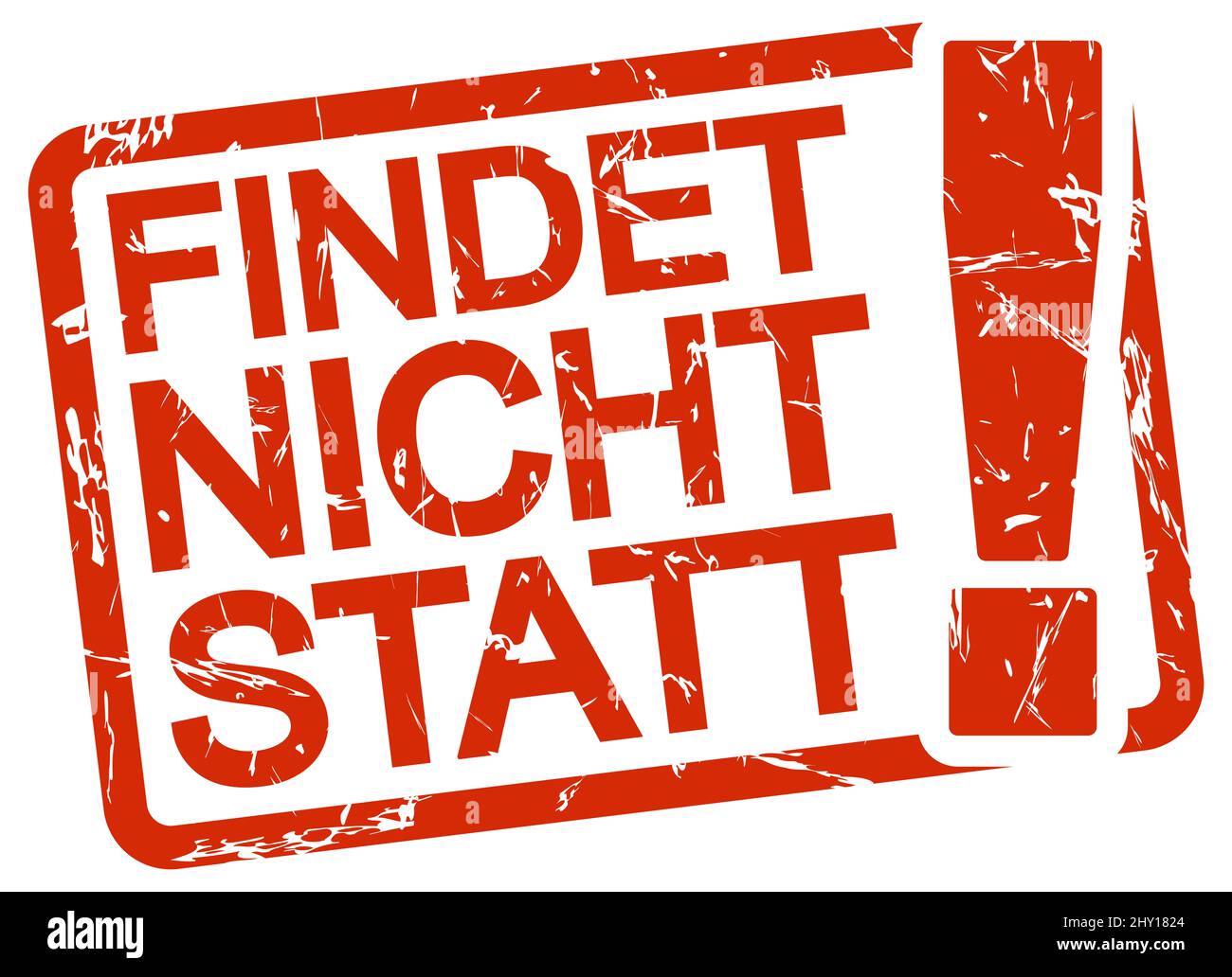 Sello de goma vectorial EPS de color rojo con texto cancelado (texto en alemán) Foto de stock