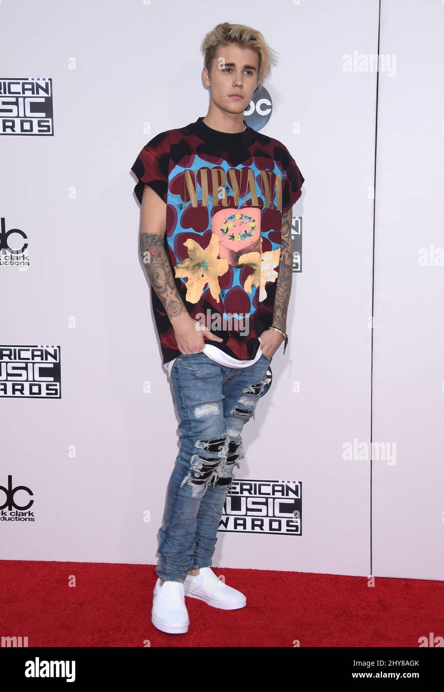 Justin Bieber 2015 American Music Awards en el Microsoft Theatre Foto de stock
