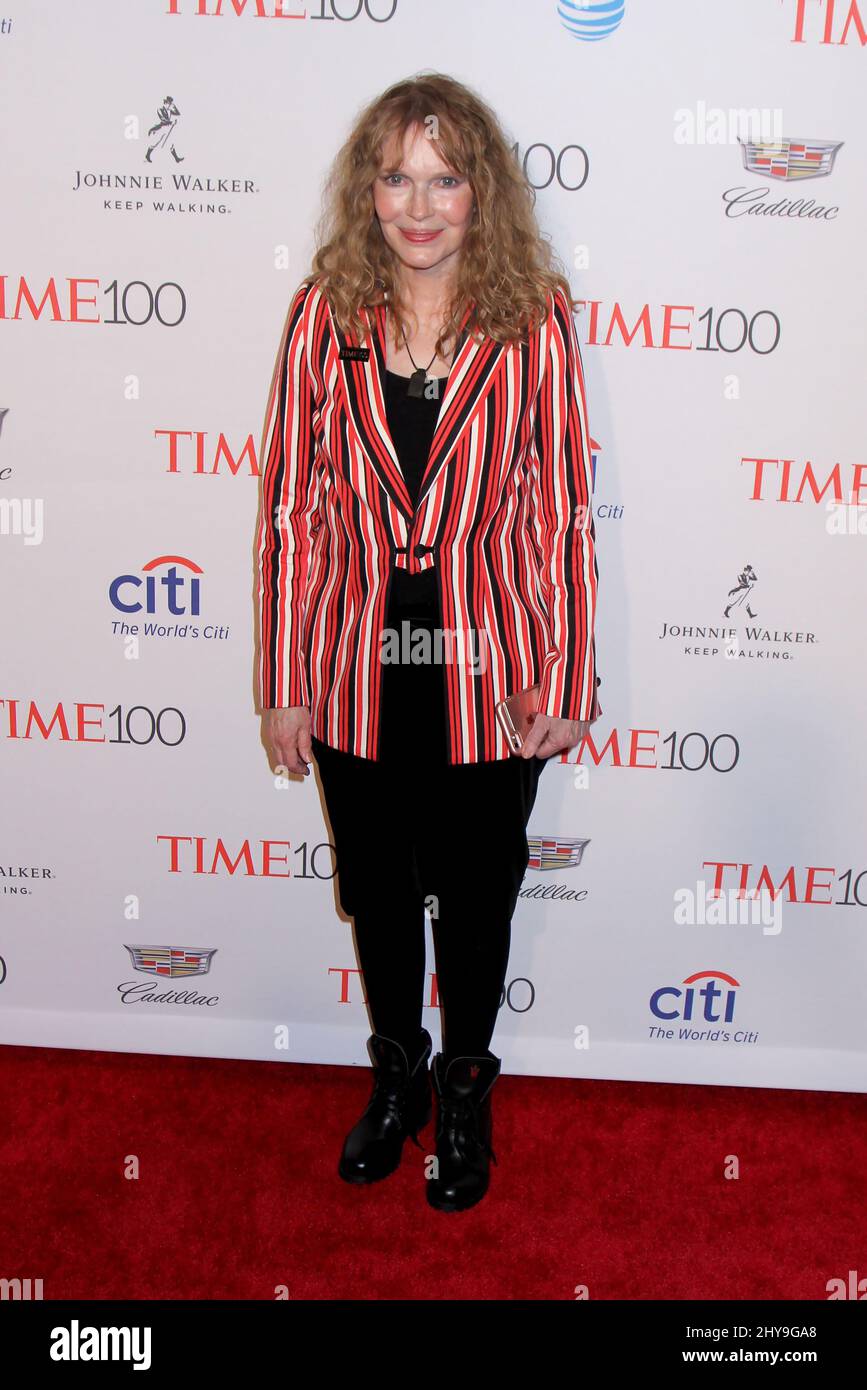 Mia Farrow asiste a la Gala Time 100 en Nueva York. Foto de stock