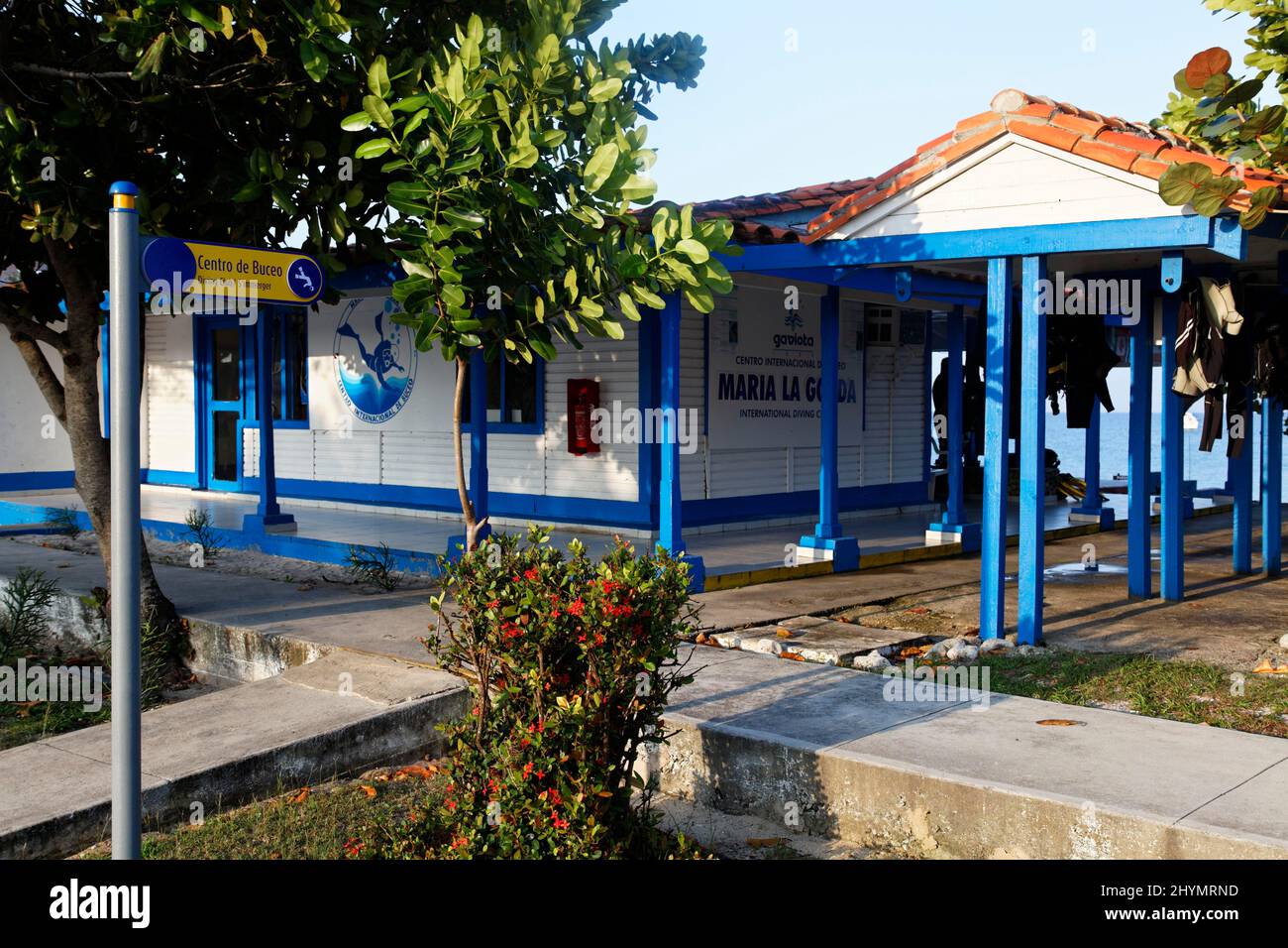 Centro de buceo, hotel, complejo de bungalows, Maria la Gorda, provincia de Pinar del Río, Cuba, Caribe Foto de stock