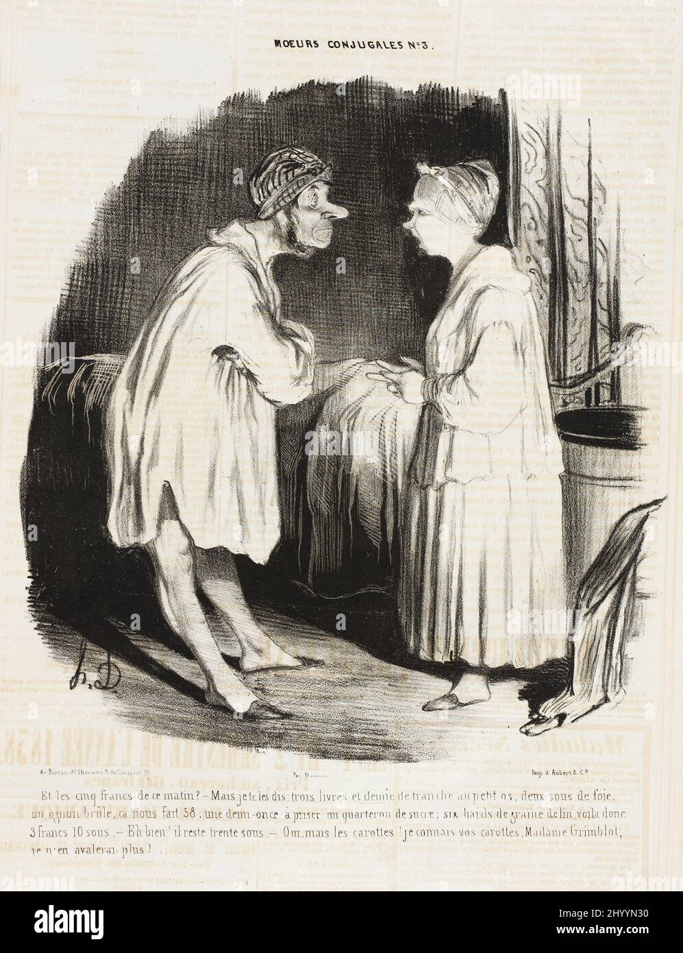 Et les cinq Francs de ce matin?.... Honoré Daumier (Francia, Marsella, 1808-1879). Francia, 1839. Impresiones; litografías. Litografía Foto de stock
