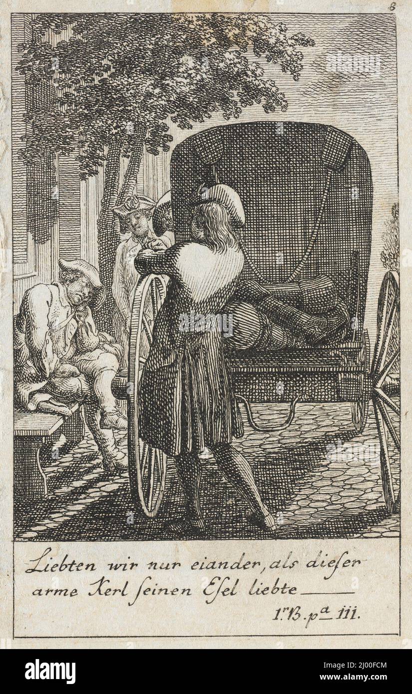 Ilustraciones para el 'Viaje sentimental' de Yorick. Daniel Nikolaus Chodowiecki (Alemania, Danzig, 1726-1801). Alemania, 1783. Impresiones; grabados. Grabado Foto de stock