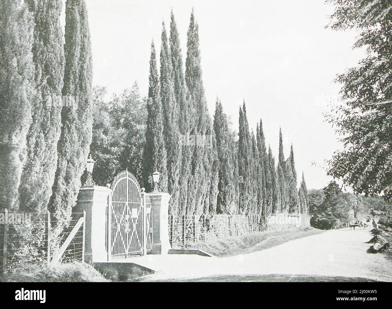 Sukhum Sinop. Entrada al jardín. Foto de finales del siglo 19th. Foto de stock