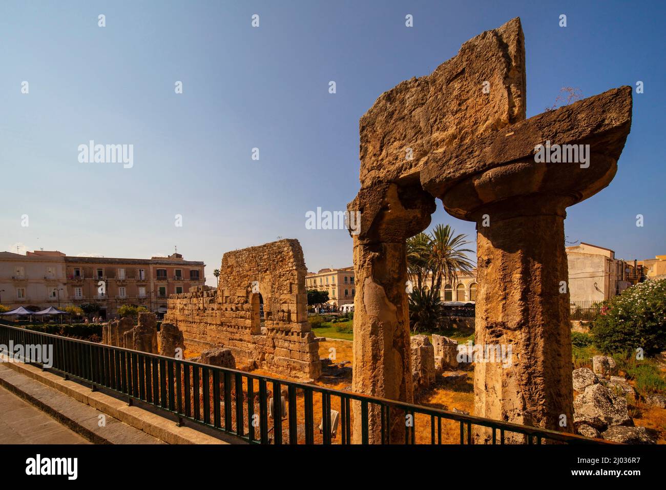 Templo de Apolo, Ortigia, Siracusa, Sicilia, Italia, Europa Foto de stock