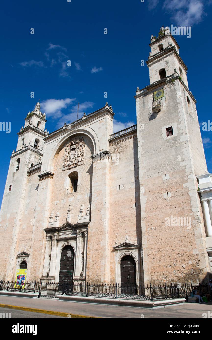 Catedral de Iidefonso, 1561, Mérida, Estado de Yucatán, México, América del Norte Foto de stock
