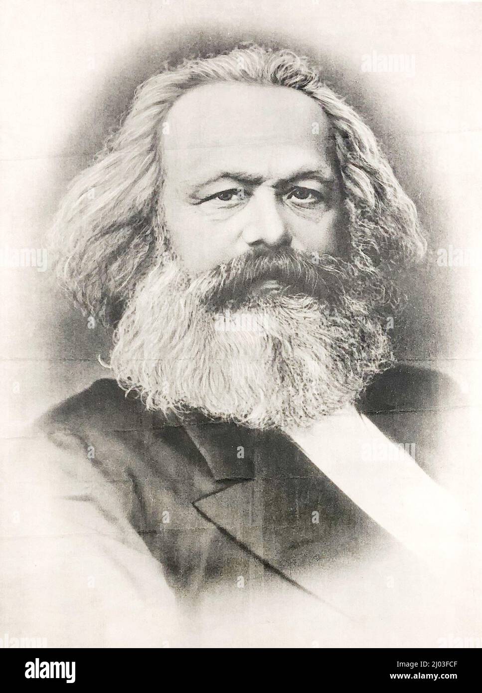Retrato de Karl Marx. Foto de stock