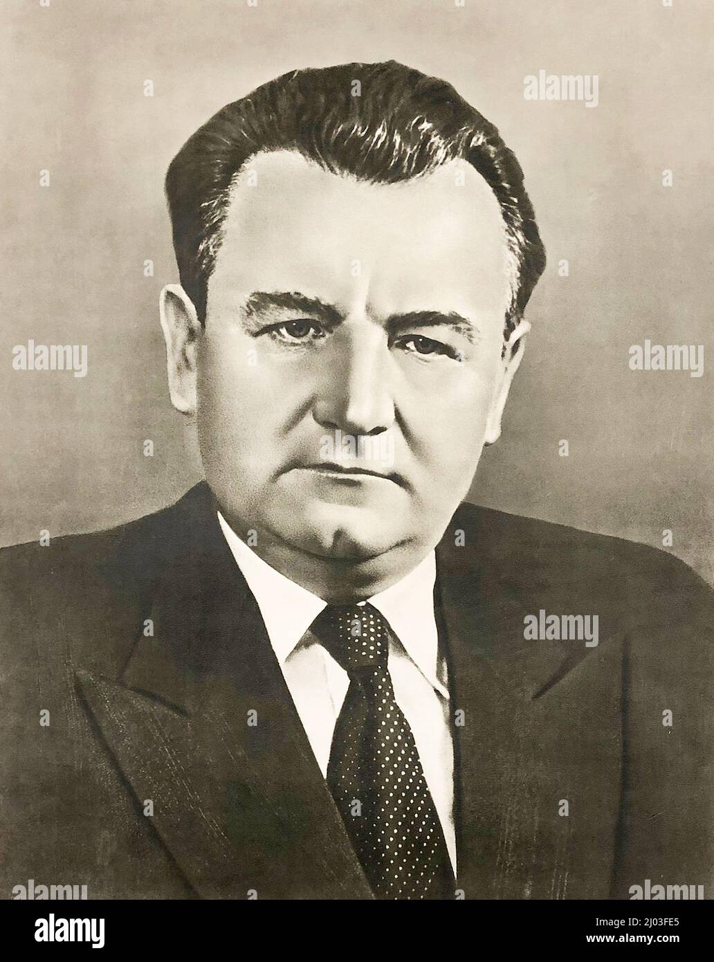 Foto retrato de Klement Gottwald (1896 – 1953). Fue un político comunista checo, que fue el líder del Partido Comunista de Checoslovaquia desde 1929 hasta su muerte en 1953, titulado como secretario general hasta 1945 y como presidente desde 1945 hasta 1953. Fue el primer líder de la Checoslovaquia comunista de 1948 a 1953. Foto de stock