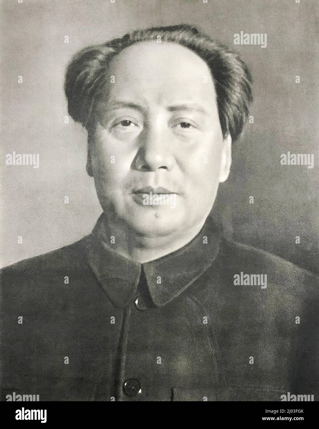 Foto retrato de Mao Zedong. Foto de stock
