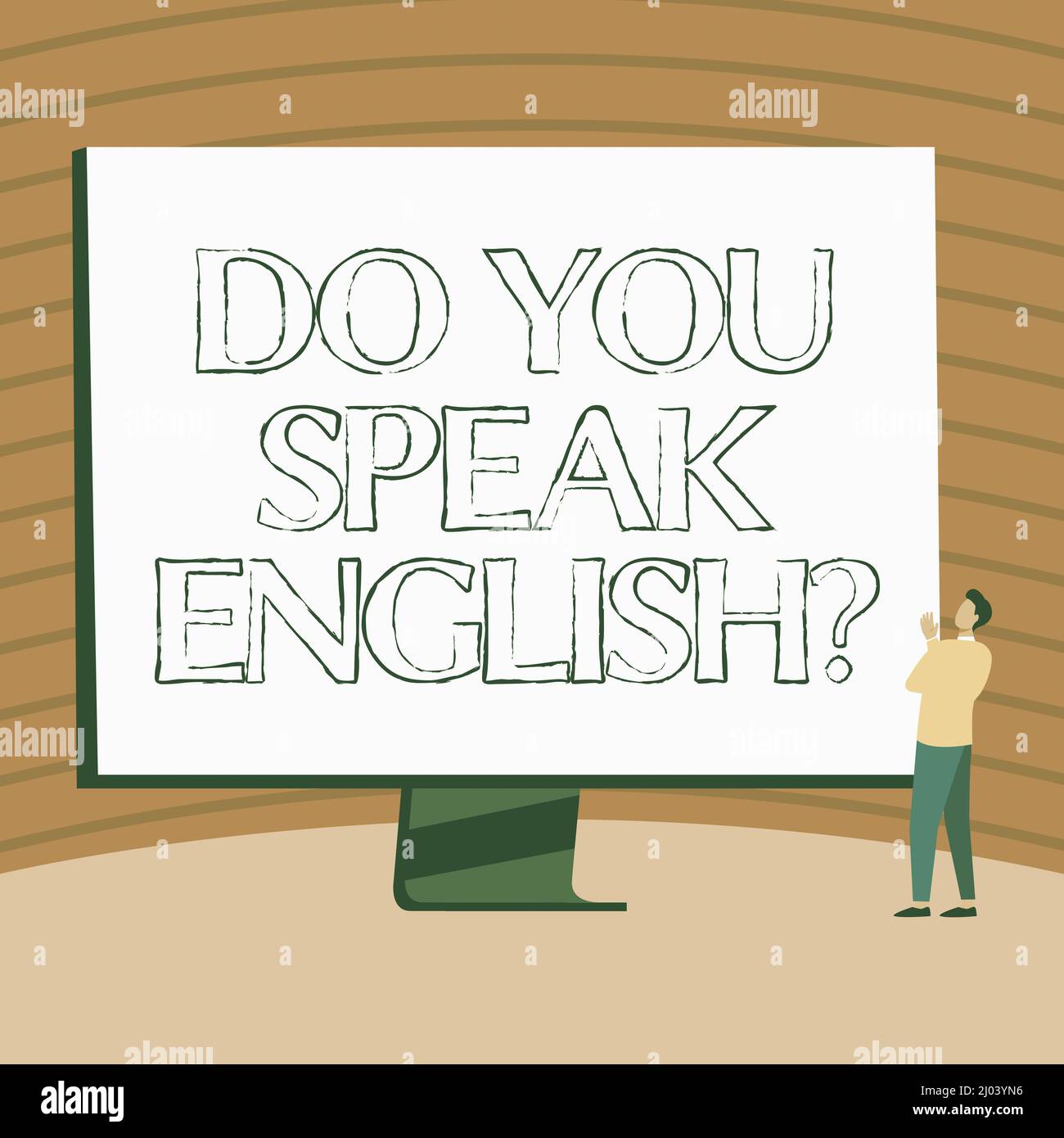 Escribir mostrar texto ¿Habla usted pregunta en inglés? Concepto