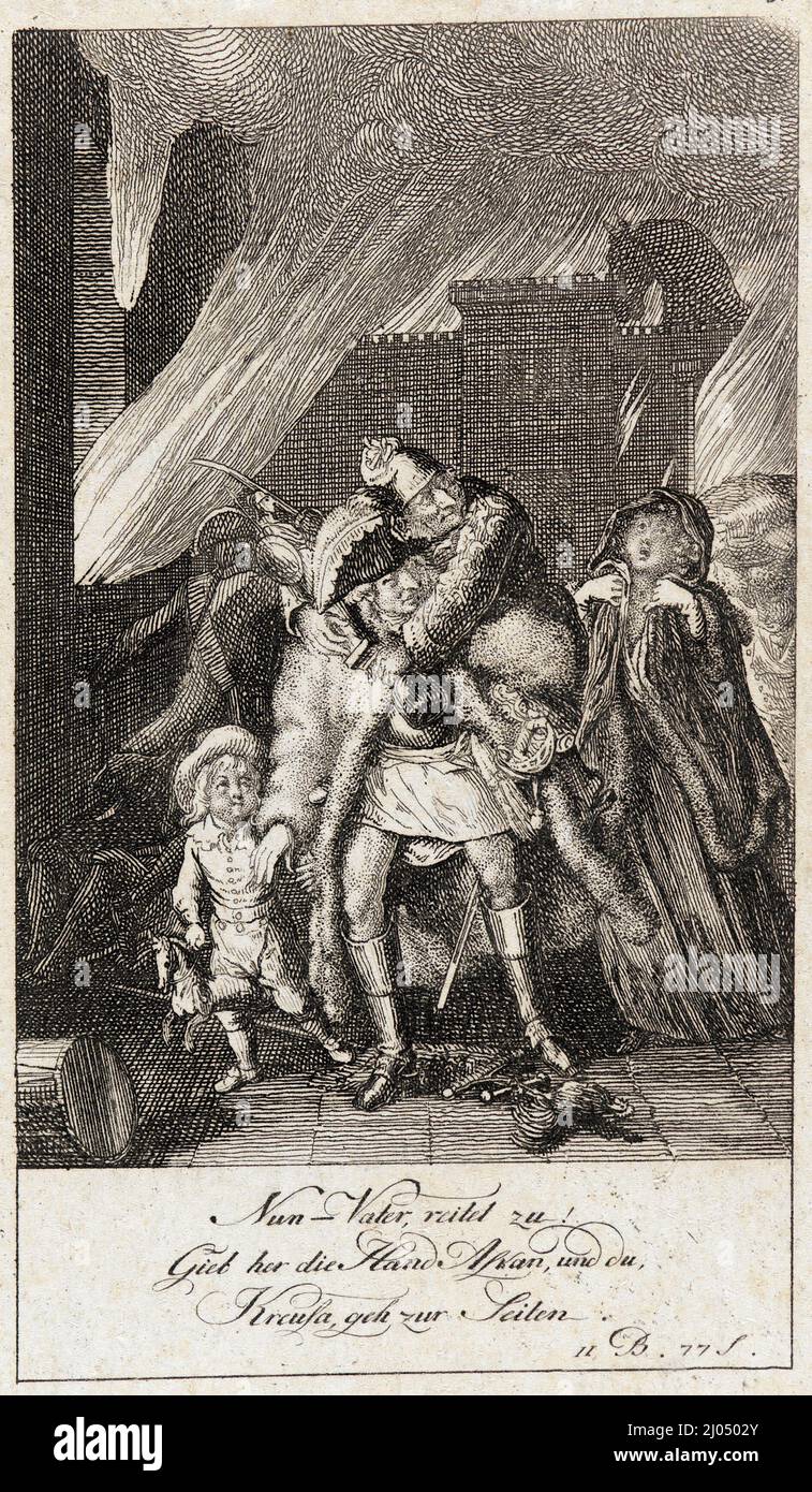 'Aeneide' de Blumauer. Daniel Nikolaus Chodowiecki (Alemania, Danzig, 1726-1801). Alemania, 1789. Impresiones; grabados. Grabado Foto de stock