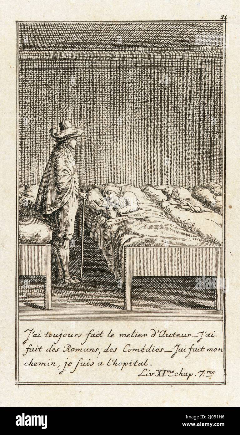 Ilustración de 'Gil Blas' de Le Page. Daniel Nikolaus Chodowiecki (Alemania, Danzig, 1726-1801). Alemania, 1783. Impresiones; grabados. Grabado Foto de stock