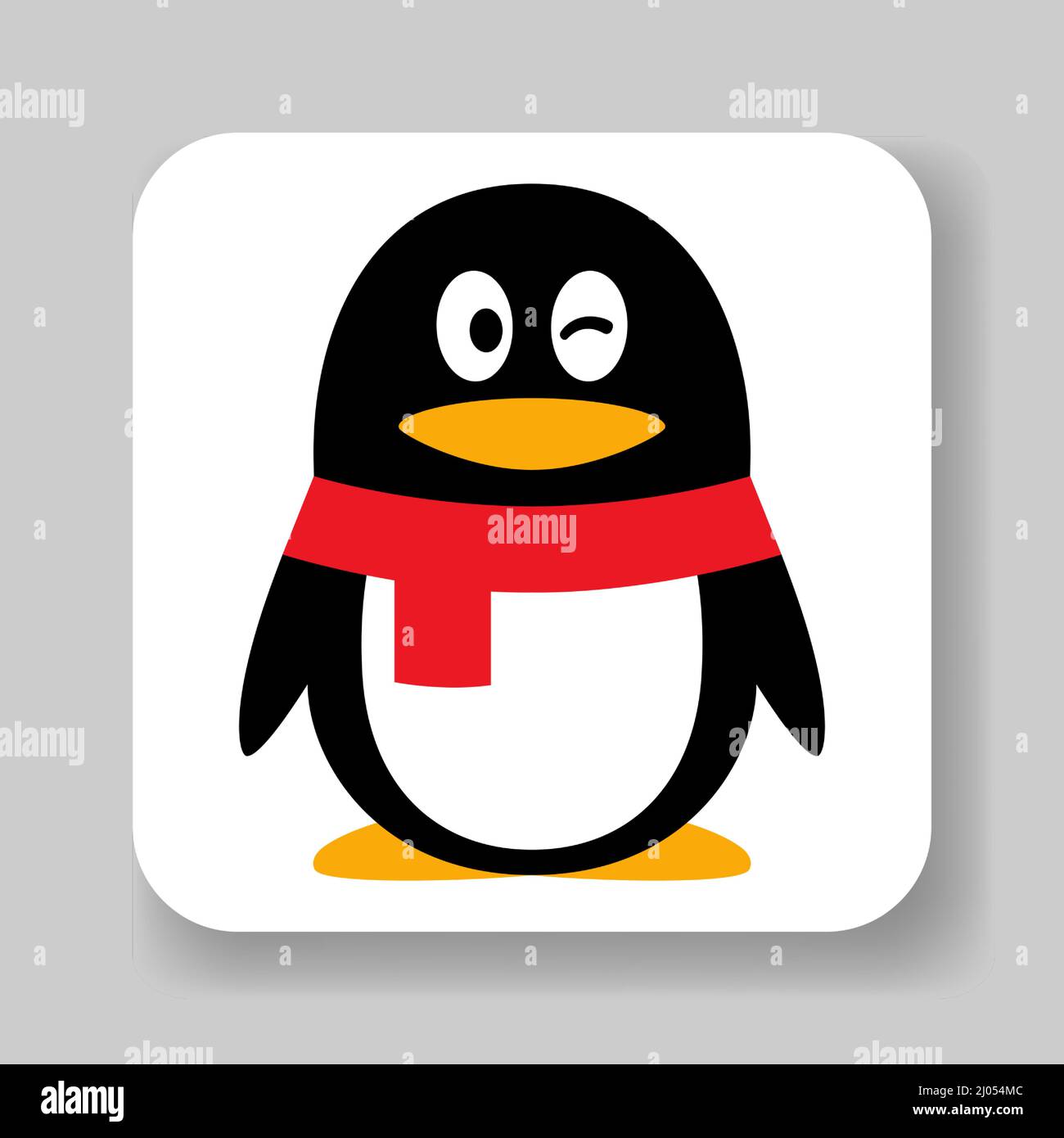 Icono de la aplicación Penguin QQ Messenger. Logotipo vectorial de redes sociales Ilustración del Vector