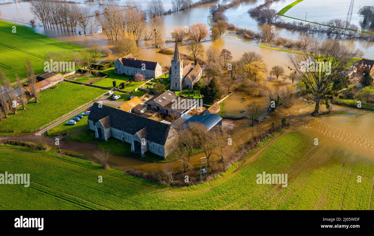 Febrero 2022 Inundaciones en Gloucestershire Foto de stock