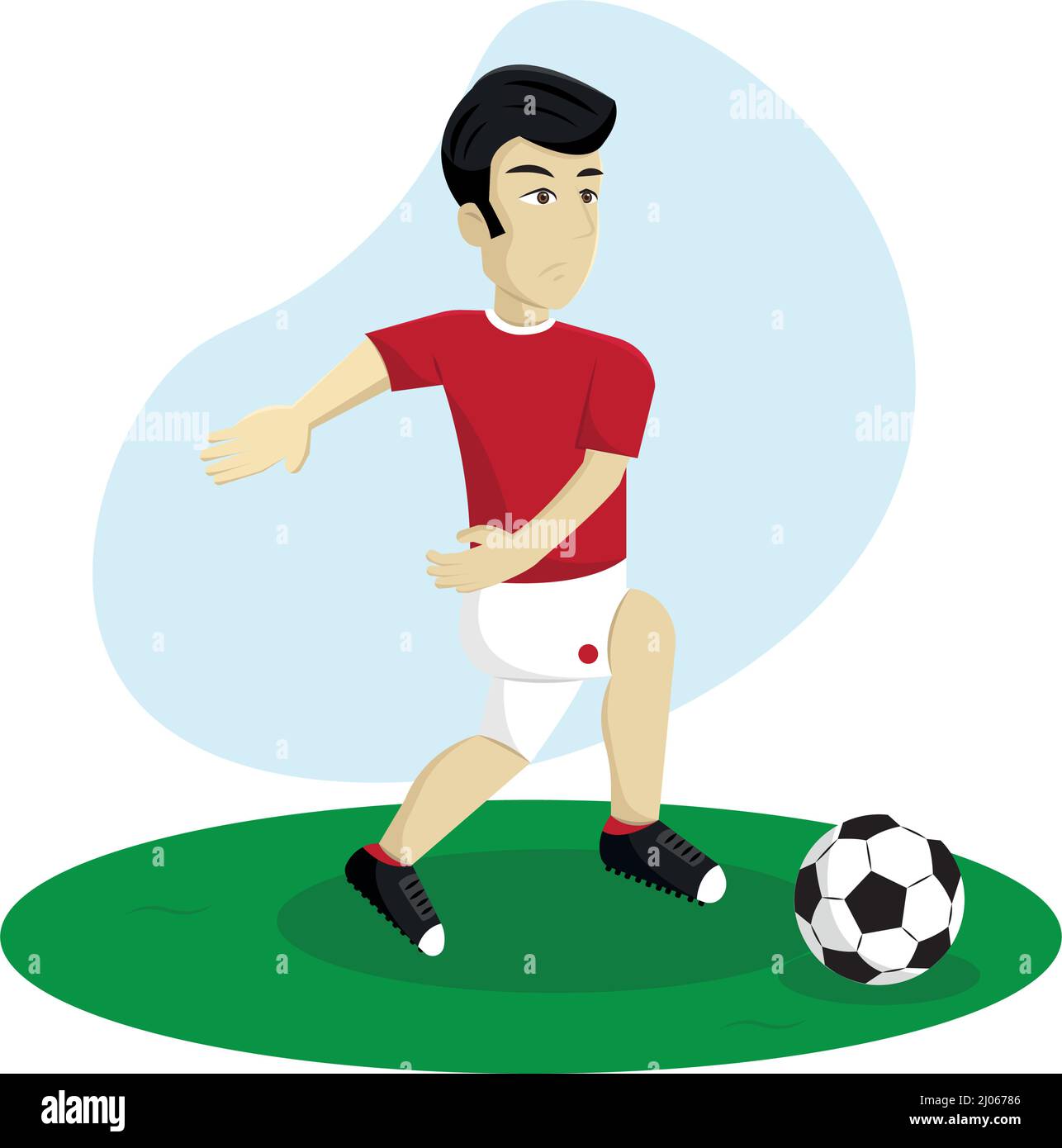 Dibujo animado aislado del jugador de fútbol con uniforme de camisa roja Vector Imagen Vector de stock - Alamy Dibujo animado aislado del jugador de fútbol con uniforme de camisa roja Vector Imagen Vector de stock - Alamy