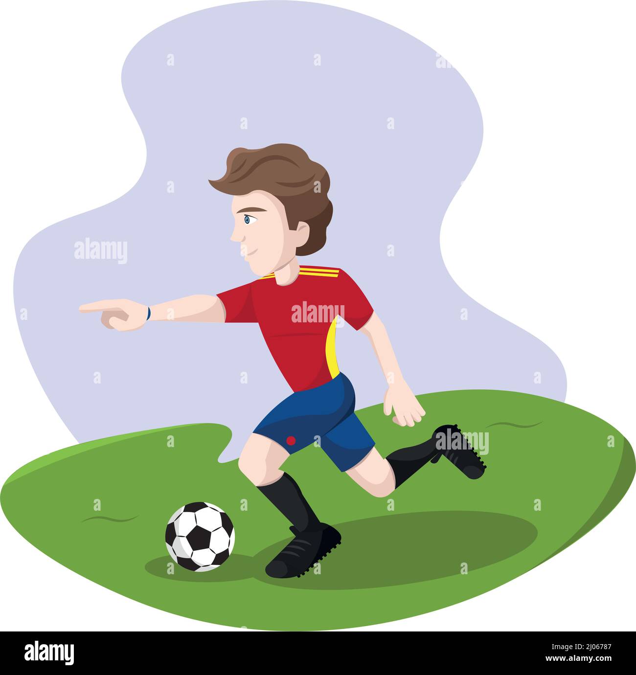 Dibujo animado de jugador de fútbol aislado corriendo Vector Imagen Vector  de stock - Alamy