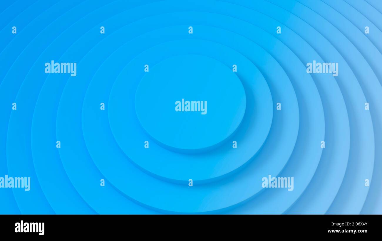 resumen 3d círculos superpuestos con diseño de degradado azul Foto de stock