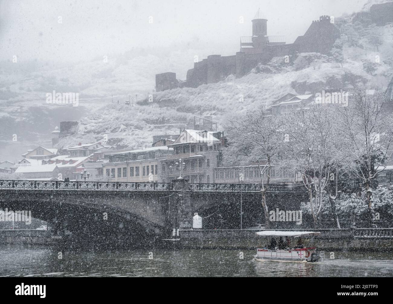 Nevada Tbilisi en invierno, Georgia. Foto de stock
