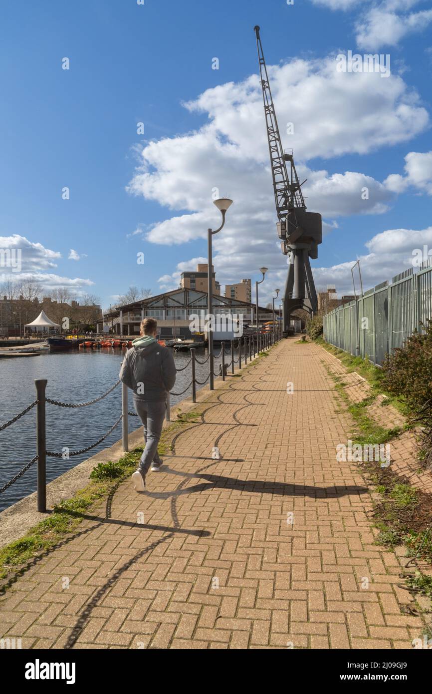 Isle of Dogs, Millwall Outer Dock, London Canary Wharf Foto de stock
