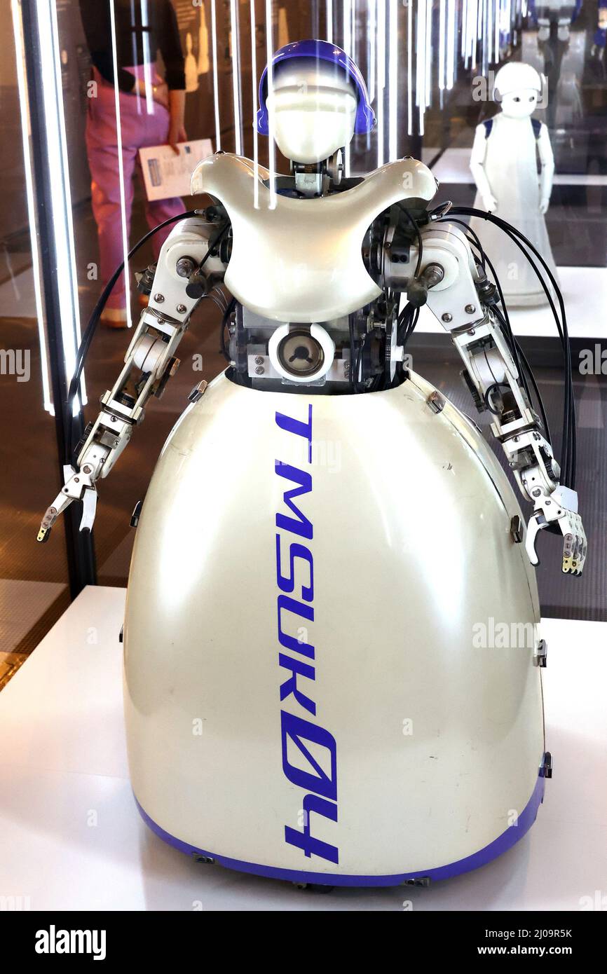 Tokio, Japón - El robot humanoide tmsuk 04 del fabricante japonés de  maquinaria Tmsuk se muestra en una vista previa de prensa de una exposición  de robots 'Usted y Robots. 17th Mar,
