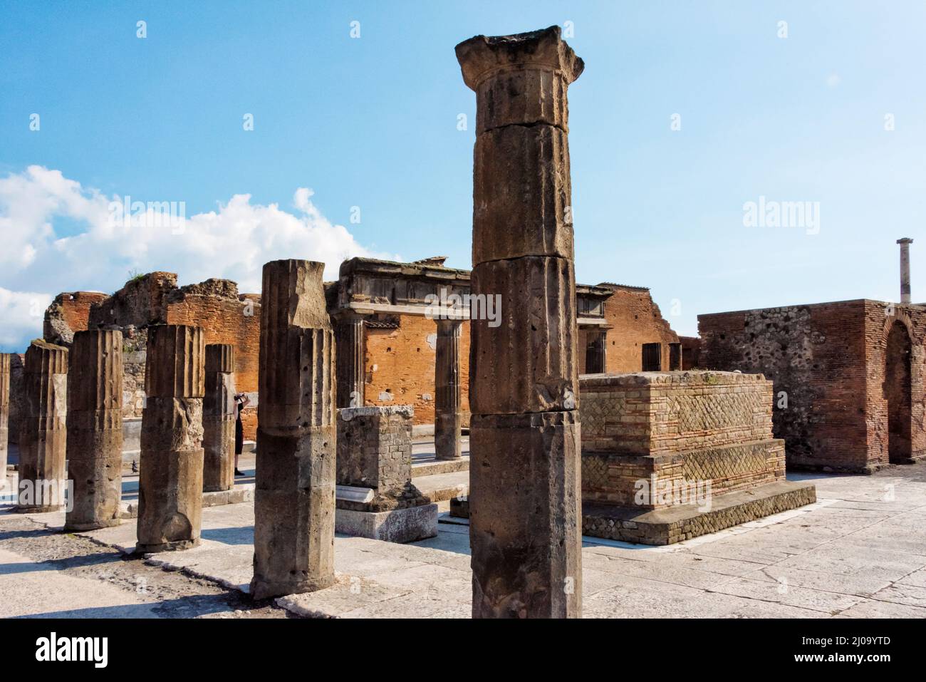 Ruinas de Pompeya, el Foro, Patrimonio de la Humanidad de la UNESCO, provincia de Nápoles, región de Campania, Italia Foto de stock