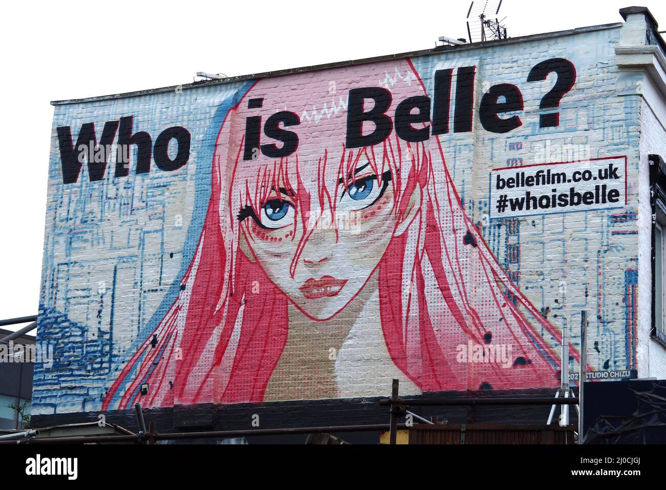 Graffiti 'Who is Belle' cerca de Camden Lock, Camden Foto de stock
