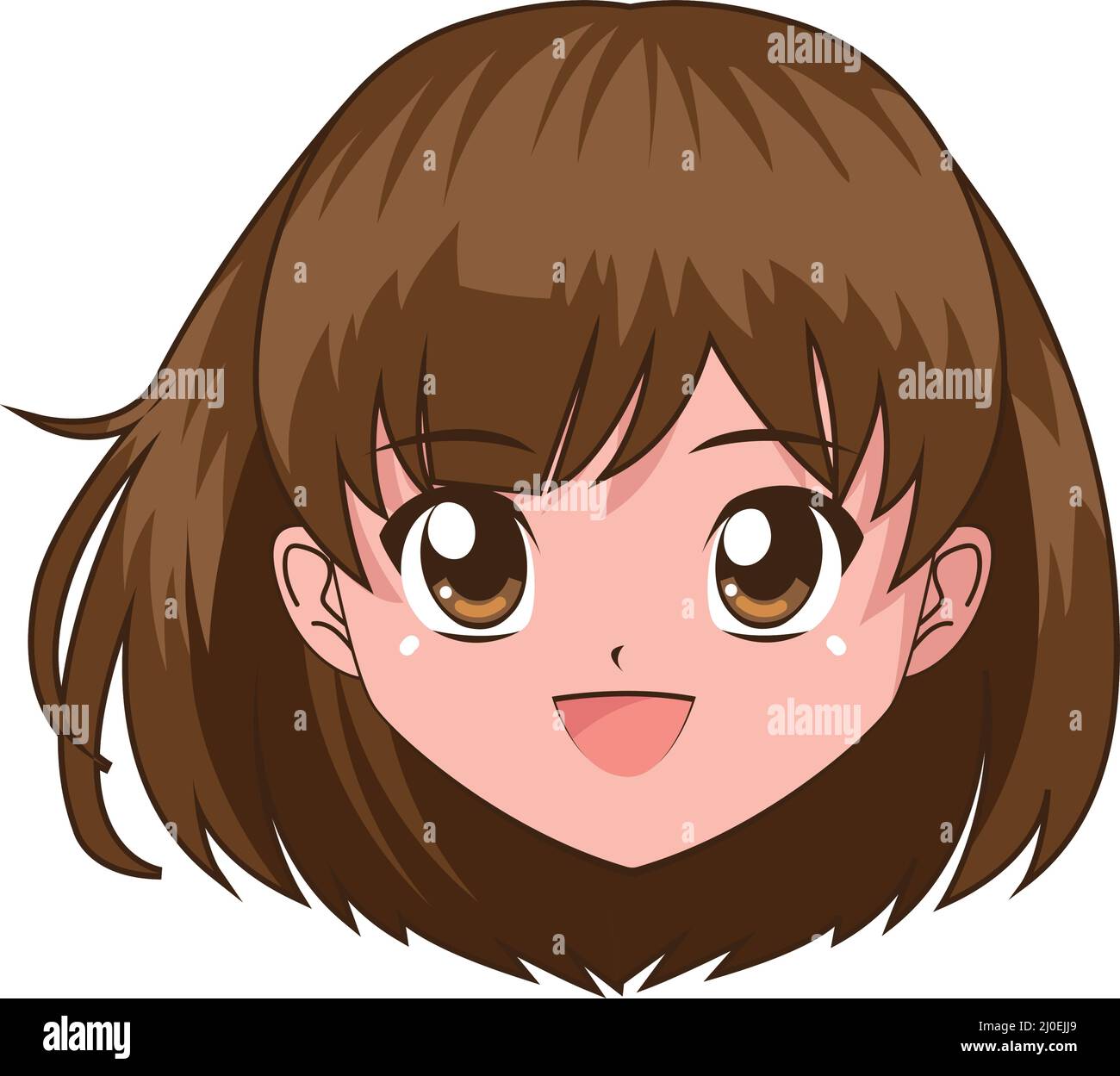 anime niña de pelo corto Imagen Vector de stock - Alamy