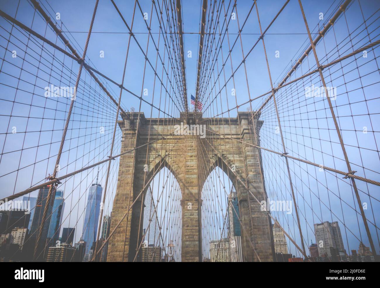 Puente de Brooklyn y Manhattan Foto de stock
