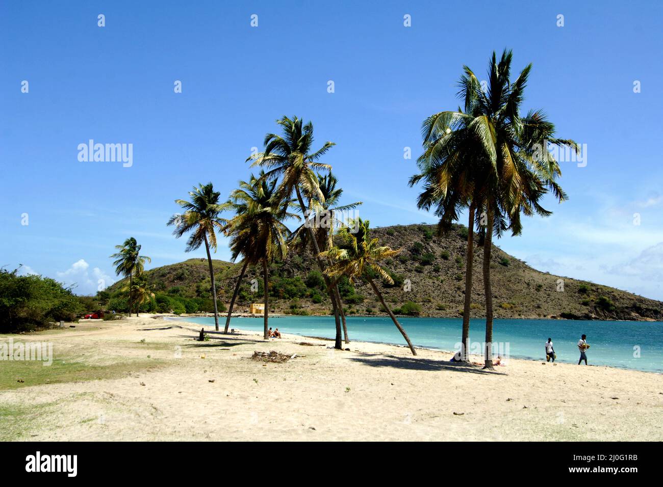 Archivo de foto con fecha 18/03/07 de Cockleshell Bay Beach, St Kitts, como las ventas en alza de divisas de largo recorrido han sido vistos por la Oficina de Correos, a medida que los turistas británicos se equipan para escapadas en el extranjero. Foto de stock