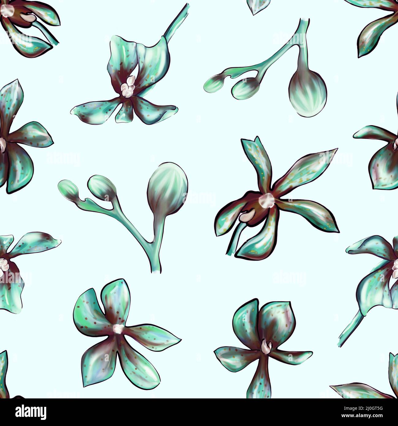 Ilustración de Acuarela Orquídeas Ramas Patrón Sin Costuras Sobre Fondo  Blanco y más Vectores Libres de Derechos de Orquídea  iStock
