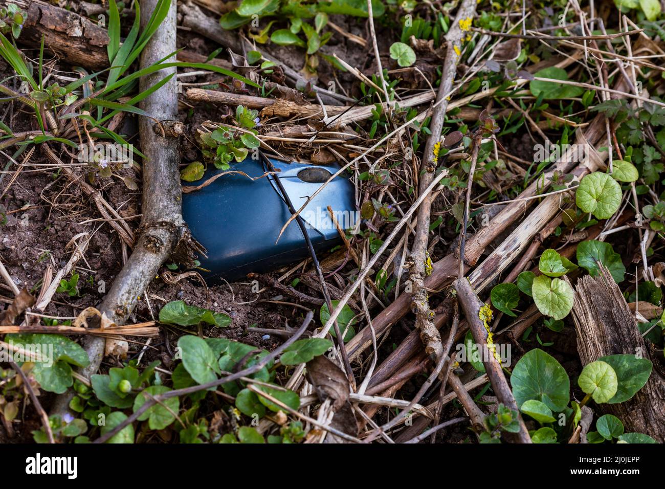 Un ratón de ordenador daña, contamina y envenena el medio ambiente en Alemania Foto de stock
