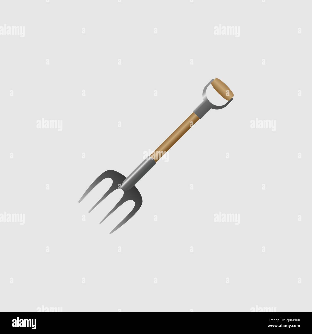 Icono de rastrillo. Dibujo animado del icono del vector de la hoz