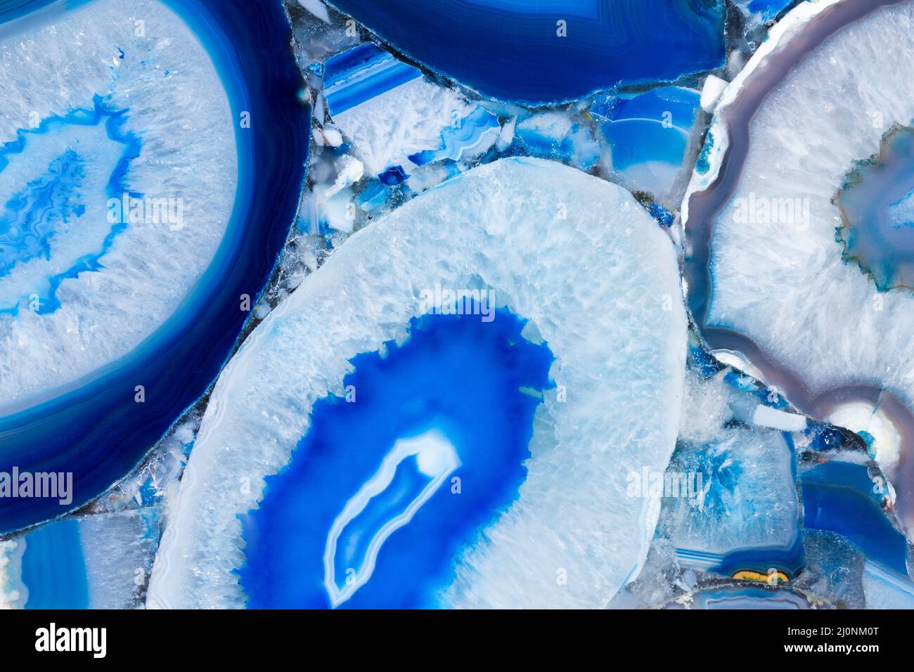 Sorprendente textura de agat con superficie ornamental azul. Foto de stock