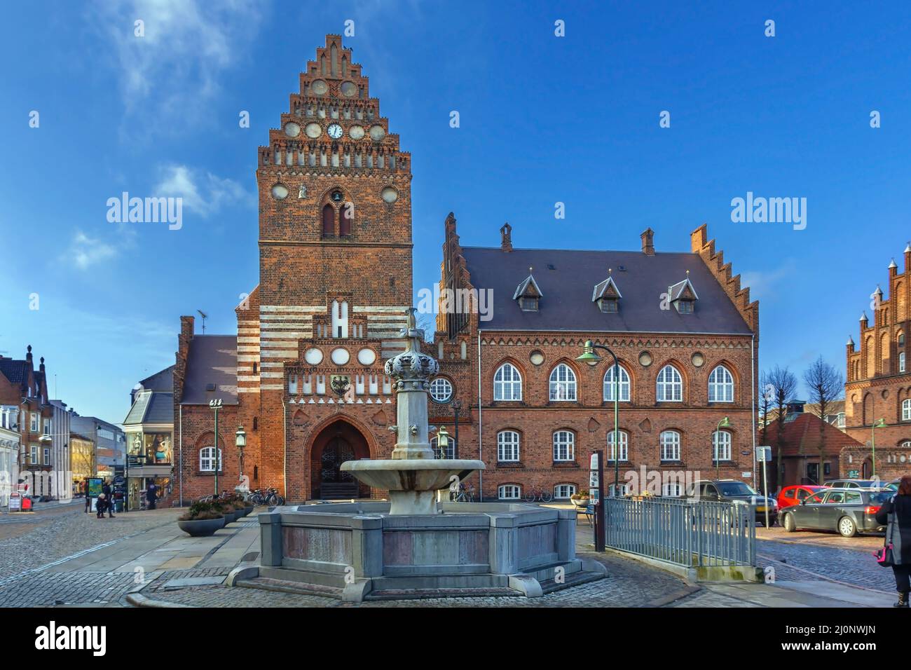Ayuntamiento, Roskilde, Dinamarca Foto de stock