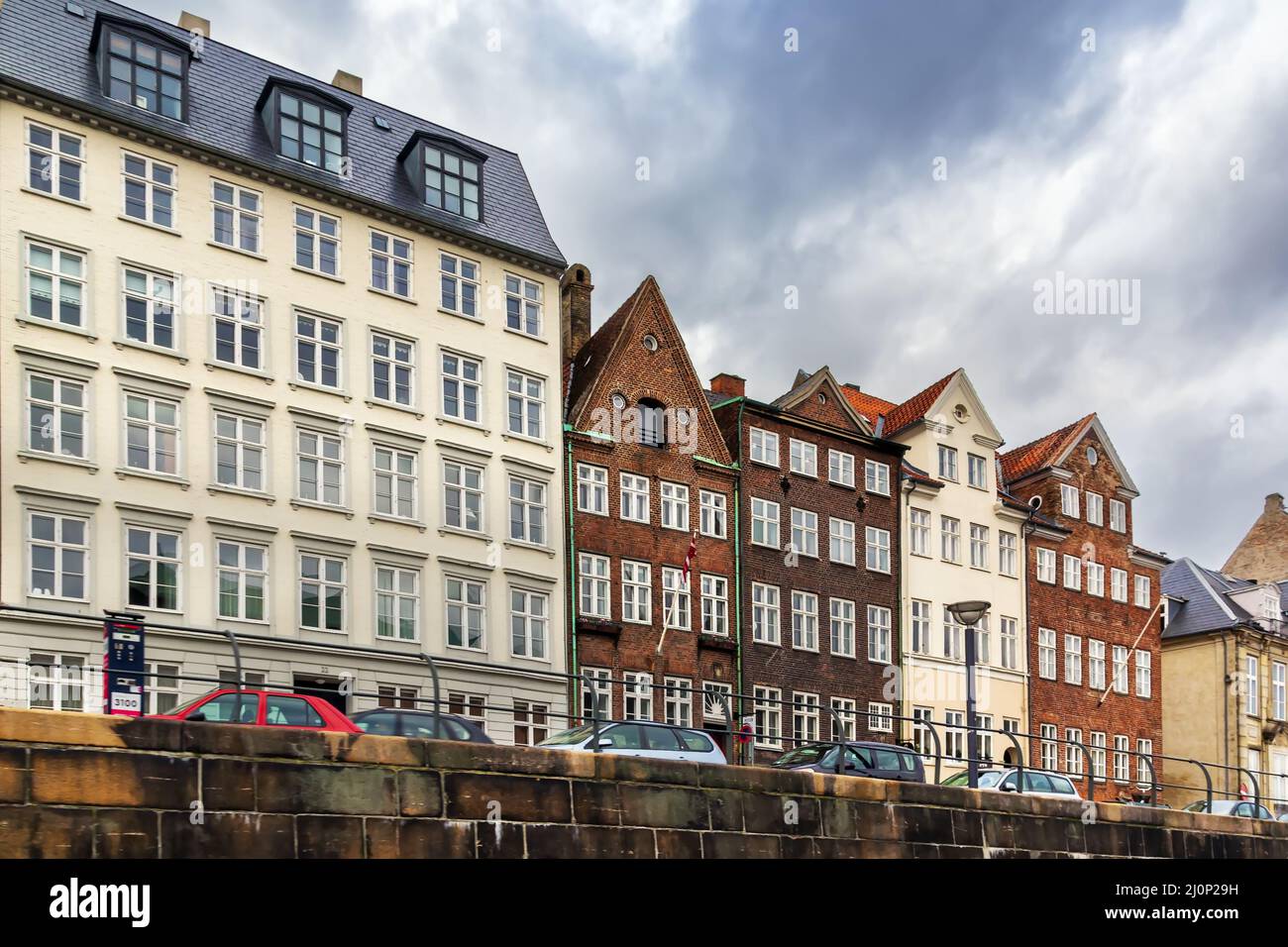 Terraplén en Copenhague, Dinamarca Foto de stock